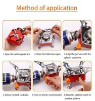 Mini estufa de gas cuadrada plegable portátil para acampar, quemador de butano para Montañismo al aire libre, picnic, agua hirviendo, utensilios de cocina - details 12