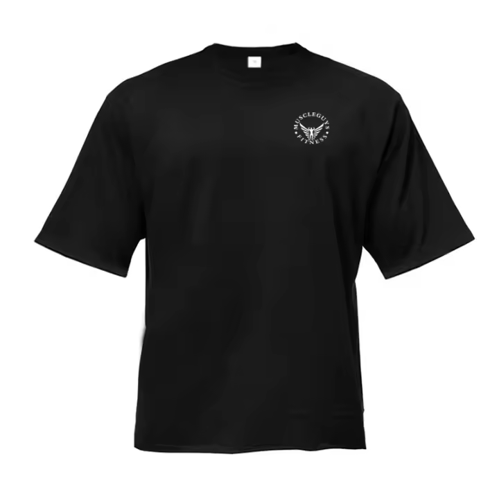 New Fashion Short Sleeves Oversized O Neck Solid T-shirt Men's Cotton Summer Casual Fitness Gym Clothing Tees Shirt - 1