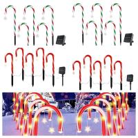 Lámpara Solar de bastón de caramelo, luces solares de atmósfera, iluminación de paisaje, lámpara de jardín de Navidad, LED ESTRELLADO - details 6