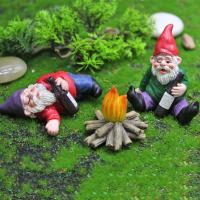 Mini estatua de gnomos de jardín de hadas, decoración de micropaisaje de musgo de resina, estatuilla enana en miniatura de hadas al aire libre, adornos de resina - details 4