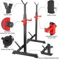 RACK AJUSTABLE PARA PESAS, SENTADILLAS DE ENTRENAMIENTO,GANCHO SOPORTE DE DISCO, ENVIO GRATIS - details 3