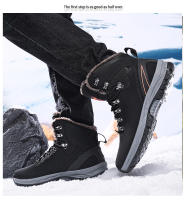 Botas de combate táctico de invierno para hombre, zapatos para caminar al aire libre, senderismo, botines para hombre, botas de nieve transpirables antideslizantes de felpa para mantener el calor - details 15