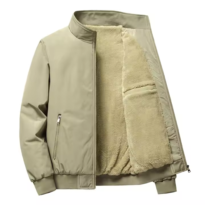 Chaquetas acolchadas cálidas para hombre, abrigos de negocios de lana gruesa con cuello levantado, ropa de otoño e invierno - 1