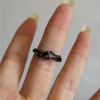 Anillos Góticos Vintage de Rosa Para Parejas Acero Inoxidable Apertura Irregular Joyería Y2k - details 8