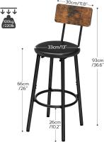 Juego de Taburetes de Bar de Metal y Madera Altos de Cocina con Resalto - details 2