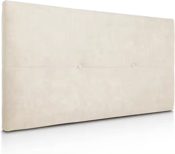 Cabecero de madera Jazmin, tapizado acolchado, en tela Rio5 color beige. Cabeceros de madera para dormitorio. |   Cama matrimonial |   Cama juvenil |   Camas de 135 cm, 140 cm, 150 cm, 160 cm - 1