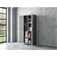 Armario Linear Escobero Resina 2 Puertas y 3 Baldas Negro/Gris Tamaño 68 x 39 x 173 cm - details 5