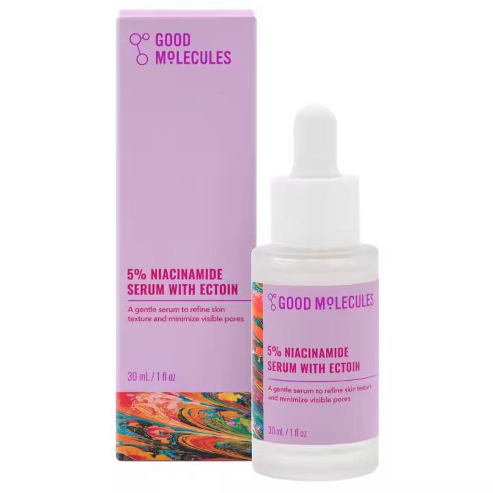Good Molecules 5% Niacinamida con Ec 30ml/1oz Suero facial suave para poros agrandados, textura, tono, hidratación - Antienvejecimiento - 1