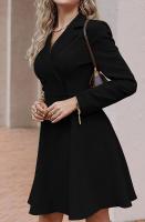 Chaqueta cortavientos de manga larga con doble botonadura de Color sólido para mujer, chaqueta ajustada a la moda, primavera 2025 - details 1