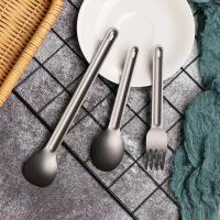 Villa de titanio ultraligera portátil, cuchara de mango largo, tenedor para acampar al aire libre, accesorios de picnic ambiental EDC, 1 pieza - details 6