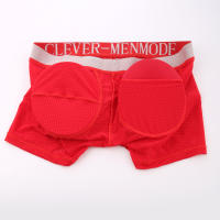Hombres sexys ropa interior acolchada malla boxeador glúteos levantador agrandar glúteos empuje hacia arriba almohadilla calzoncillos pene bolsa bragas - details 14