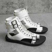 Zapatos de playa a la moda de verano para hombre, tacones planos blancos y negros, sandalias de exterior de alta calidad, sandalias clásicas versátiles de moda para hombre - details 5
