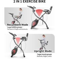 Bicicleta Estática Plegable, Fitness Bicicleta de Ejercicio con respaldo, Banda de Resistencia, 8 Niveles de Resistencia Magnética,Sensor de Pulso, Altura Ajustable, Peso Máx 120 kg… - details 1