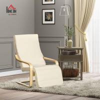 Silla Ajustable Reposapiés Diseño de Madera y Tela Carga de 120kg Ideal para Dormitorio, Oficina, Estudio Tamaño 66,5x94x100 cm Crema - details 1