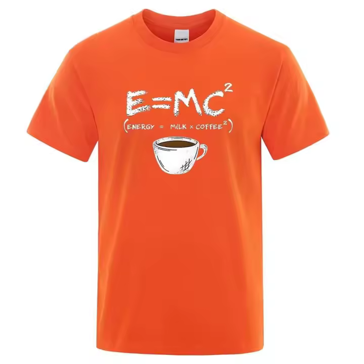 Camiseta casual de algodón transpirable para hombre, estilo urbano con estampado de leche extragrande para mujer - 1