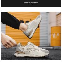 Zapatos de marca para hombre, zapatillas gruesas blancas de lujo, zapatillas informales para correr, Tenis transpirables antideslizantes, calzado deportivo para Fitness - details 8