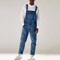 Monos de Denim a Rayas para Hombres Pantalones de Trabajo Diarios Casuales con Múltiples Bolsillos - details 1