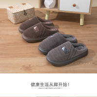 Nuevas zapatillas de algodón para hombre, cálidas en otoño e invierno, hogar antideslizante de fondo grueso, hospitalidad interior silenciosa, fregona de algodón para el hogar - details 4