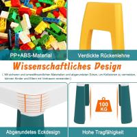 infantil con sillas para niños, juegos multiusos con espacio almacenamiento, doble cara, actividas multifuncional (con bloques de construcción) - details 7