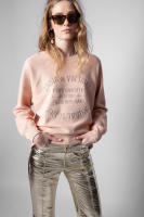 Sudadera con capucha bordada de algodón rosa para mujer, Jersey clásico francés de nicho ZV, 24 principios de otoño, nuevo - details 1