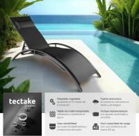 Juego de 2 tumbonas de jardín para exteriores, tumbona con reposacabezas, tumbona de playa reclinable en 7 posiciones, tumbona de piscina en aluminio, carga máxima. 120 kg, Fácil Montaje - Gris - details 19