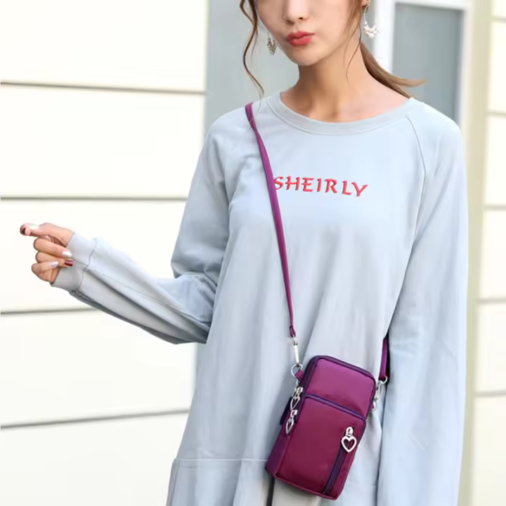 Bolsos cruzados pequeños para mujer, bolso de hombro de nailon impermeable multifunción, bolsa de mensajero deportiva para teléfono ll - 1