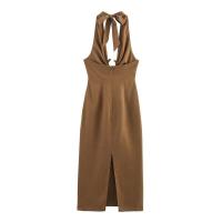 Vestido Holgado sin Mangas y sin Espalda BUNO-2025 Vestido de Verano para Mujeres con Falda Larga - details 2