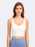 Camiseta sin mangas con estante incorporado, sujetador corto con relleno extraíble, sujetador deportivo tipo palangre para yoga y gimnasio - details 9