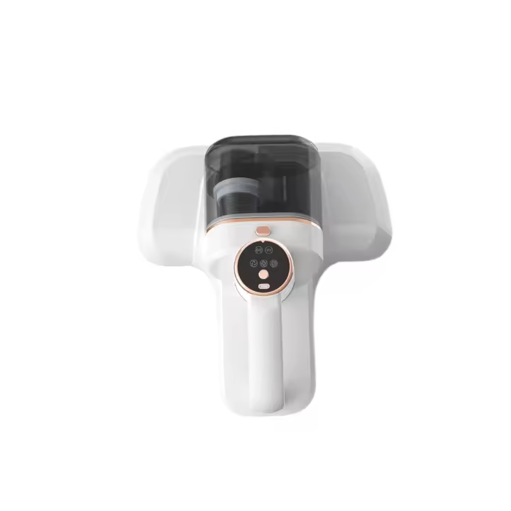 Aspiradora de mano inalámbrica antiácaros de 150 W, limpiadora de colchones UV antiácaros de 10 kPa, con filtro de doble taza, elimina el 99,99 % de ácaros y bacterias en camas, almohadas, sofás, colchones y alfombras. Ideal para desinfección (blanco). - 1