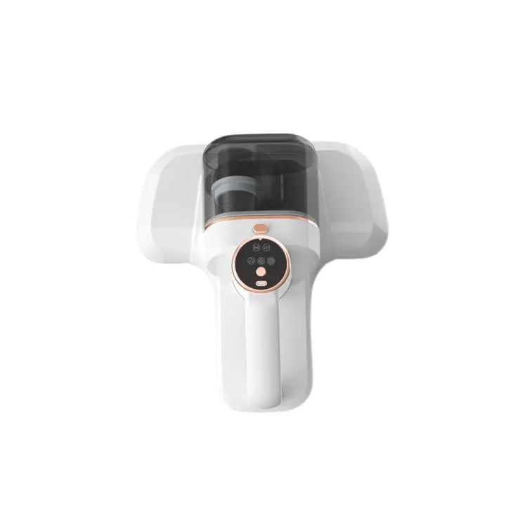 Aspiradora de mano inalámbrica antiácaros de 150 W, limpiadora de colchones UV antiácaros de 10 kPa, con filtro de doble taza, elimina el 99,99 % de ácaros y bacterias en camas, almohadas, sofás, colchones y alfombras. Ideal para desinfección (blanco). - 1