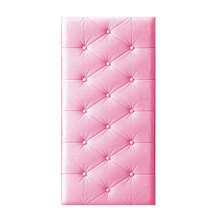 Paneles decorativos recubiertos de cuero 3D, pegatinas absorbentes de golpes, cojines de pared de TV, dormitorios de niños - 1