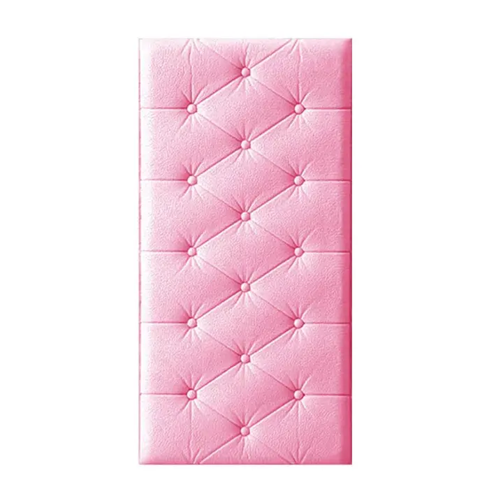Panel de pared de decoración con revestimiento de cuero 3D, pegatina de pared a prueba de golpes, cojín suave para paredes de TV, dormitorio de niños - 1
