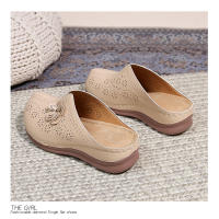 2025 Zapatos de mujer de suela blanda hueca europeos y americanos para pies gordos y anchos, nuevos zapatos de playa Baotou de alta gama de verano para mujer con suelas gruesas y medias pantuflas - details 30