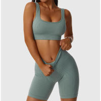 Conjunto de Yoga Sin Costuras para Mujeres Ropa Deportiva de Gimnasio de Cintura Alta - details 0