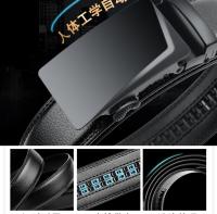 Cinturón de cuero genuino con hebilla automática para hombre, cinturón grande de gran tamaño, largo, 105, 130, 140, 150, 160, 170cm - details 3