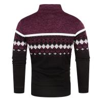 Chaqueta de jacquard fina e informal con cuello levantado de terciopelo para hombre, suéter de punto, nuevo estilo - details 3