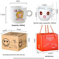 Taza de Cerámica Creativa de Pareja de Dibujos Animados Conjunto de Apertura de Tienda Dorada - details 0
