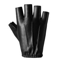 Guantes de cuero PU de medio dedo a la moda, manoplas sin dedos Punk para montar, guantes cortos negros para ciclismo para hombres y mujeres - details 1