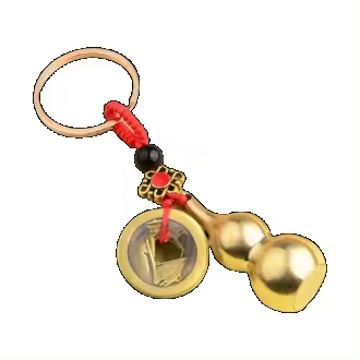 Llavero vintage de cobre con monedas de los cinco emperadores, colgante de feng shui para llaves de coche, hecho a mano con cordón. - 1
