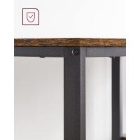 Escritorio con 2 Estantes a la Izquierda o a la Derecha, Mesa de Trabajo, para Salón Oficina, Estructura de Acero, Industrial, Marrón Rústico y Negro Tinta LWD47X - details 4