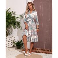 Vestido de manga tres cuartos con cuello en V para mujer, elegante, hermoso, nuevo en oferta - details 16