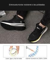 Botas de trabajo de alta calidad para hombre, zapatillas de seguridad antipinchazos, puntera de acero, calzado protector indestructible, moda 2023 - details 5