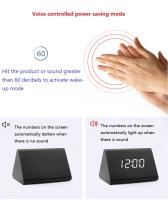 Reloj despertador de moda LED reloj de madera mesa Control de voz Reloj de madera digital Despertador USB/AAA relojes - details 10