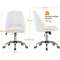 Escritorio Silla Giratoria de Cuero PU Silla Ergonómica Silla Sin Reposabrazo Silla con Ruedas - details 3