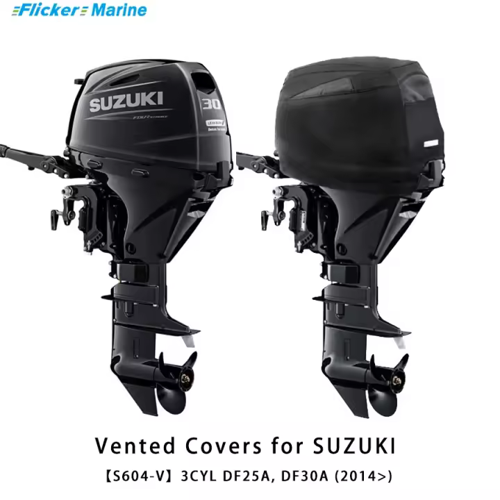 Cubiertas de ventilación personalizadas Flickermarine para motores fueraborda Suzuki 30hp DF25A, DF30A(2014) - 1