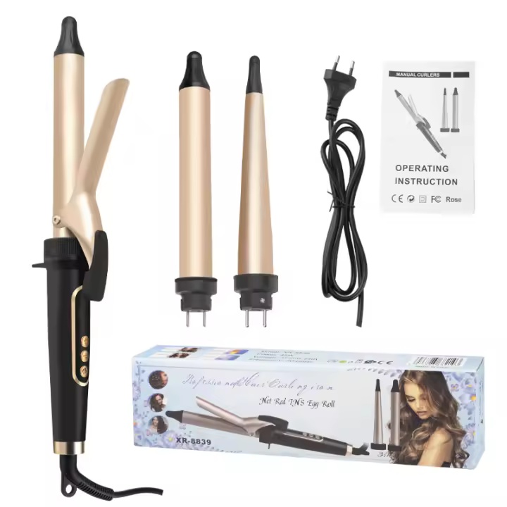 Láser 3 en 1 Interchangeable Irón de Cabello para Estilo Rápido Calentamiento Barro de Cerámica Apto para Todo Tipo de Cabello Fabricado en China - 1