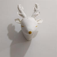 Wall Hanging Decor Cartoon Christmas Elk Stuffed Handmade Felt Animals Head Newborn Photography Props Creative Room Accessories - details 4