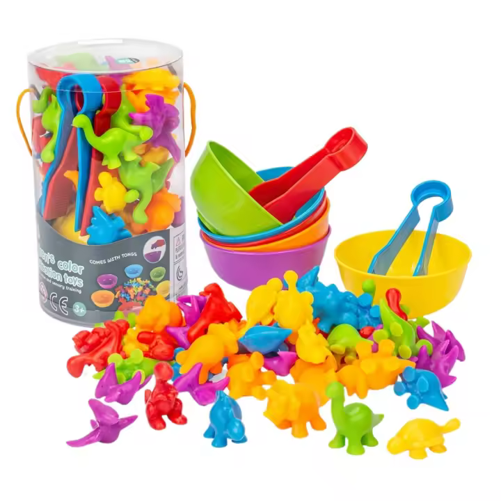 Juguetes para contar animales, juegos a juego con cuencos de clasificación, juguetes educativos para actividades de aprendizaje preescolar, matemáticas, cognición de color, habilidades motoras finas y STEM, para niños y niñas de 3, 4 y 5 años - 1