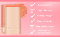 Colorete en Crema, Colorete en Barra, Labios y Ojos con Acabado Natural, Ligero y de Larga Duración - details 2