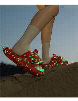 Zapatillas de tiburón con luz nocturna de calabaza de Halloween para mujer, sandalias luminosas, toboganes creativos antideslizantes para el hogar para pareja, Chanclas de exterior para hombres - details 5